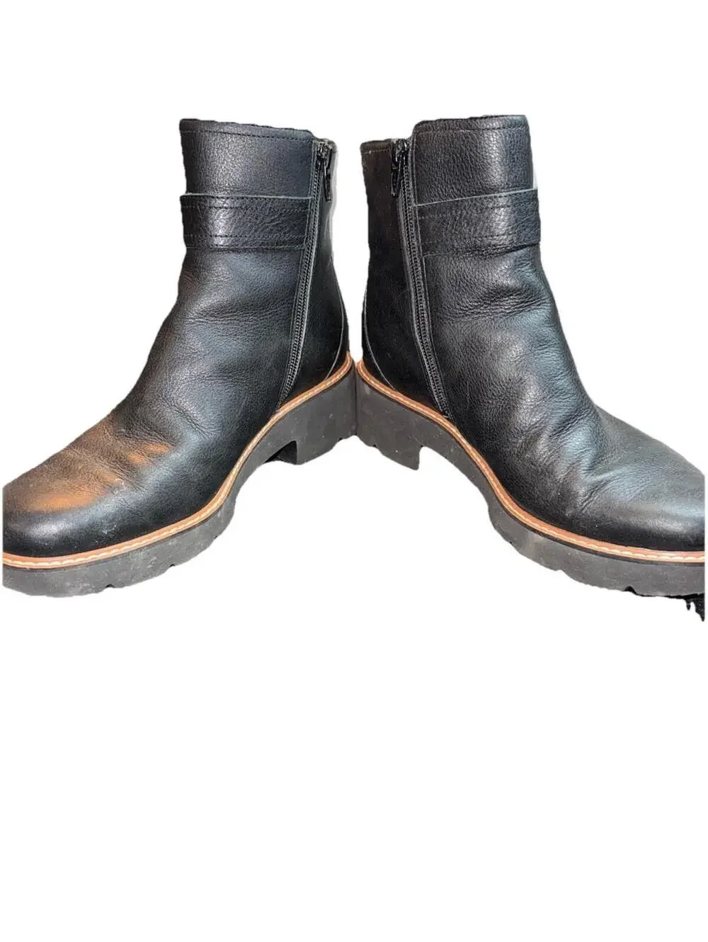 Naturalizer Women's Darry-Strap Boots Black Bootie Buckle Sz 7.5 Goth preppy alt